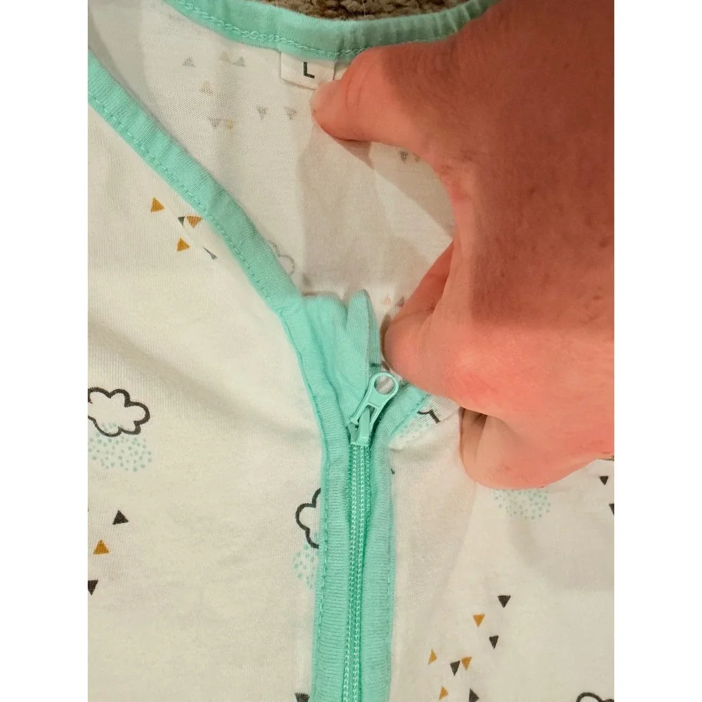 Tillyou‎ 2 Pack Cloud Print Mint Green Baby Sleep Sacks Wearable Blankets